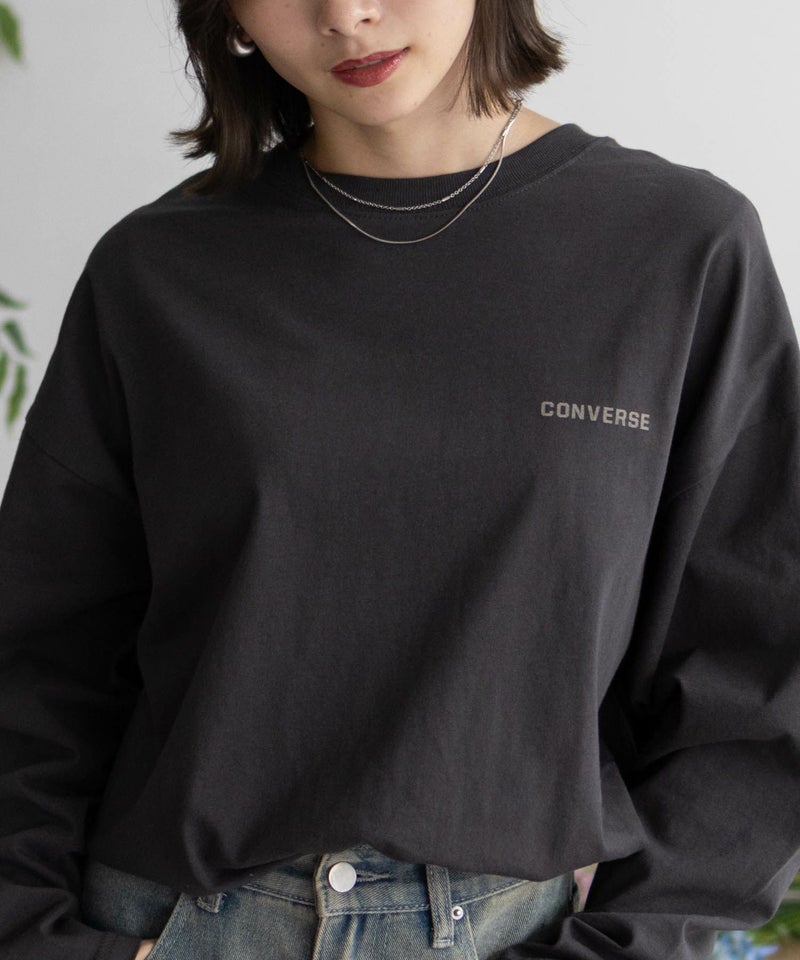 CONVERSE 天竺ピグメントライク長袖Tシャツ レディース メール便 対応商品商品画像-7