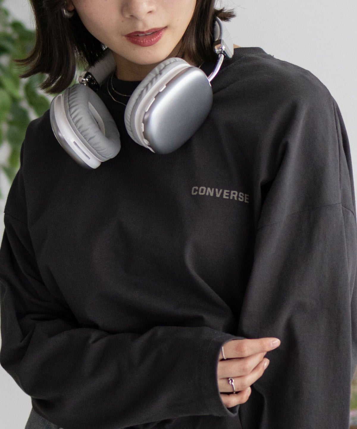 CONVERSE 天竺ピグメントライク長袖Tシャツ レディース ネコポス 対応商品