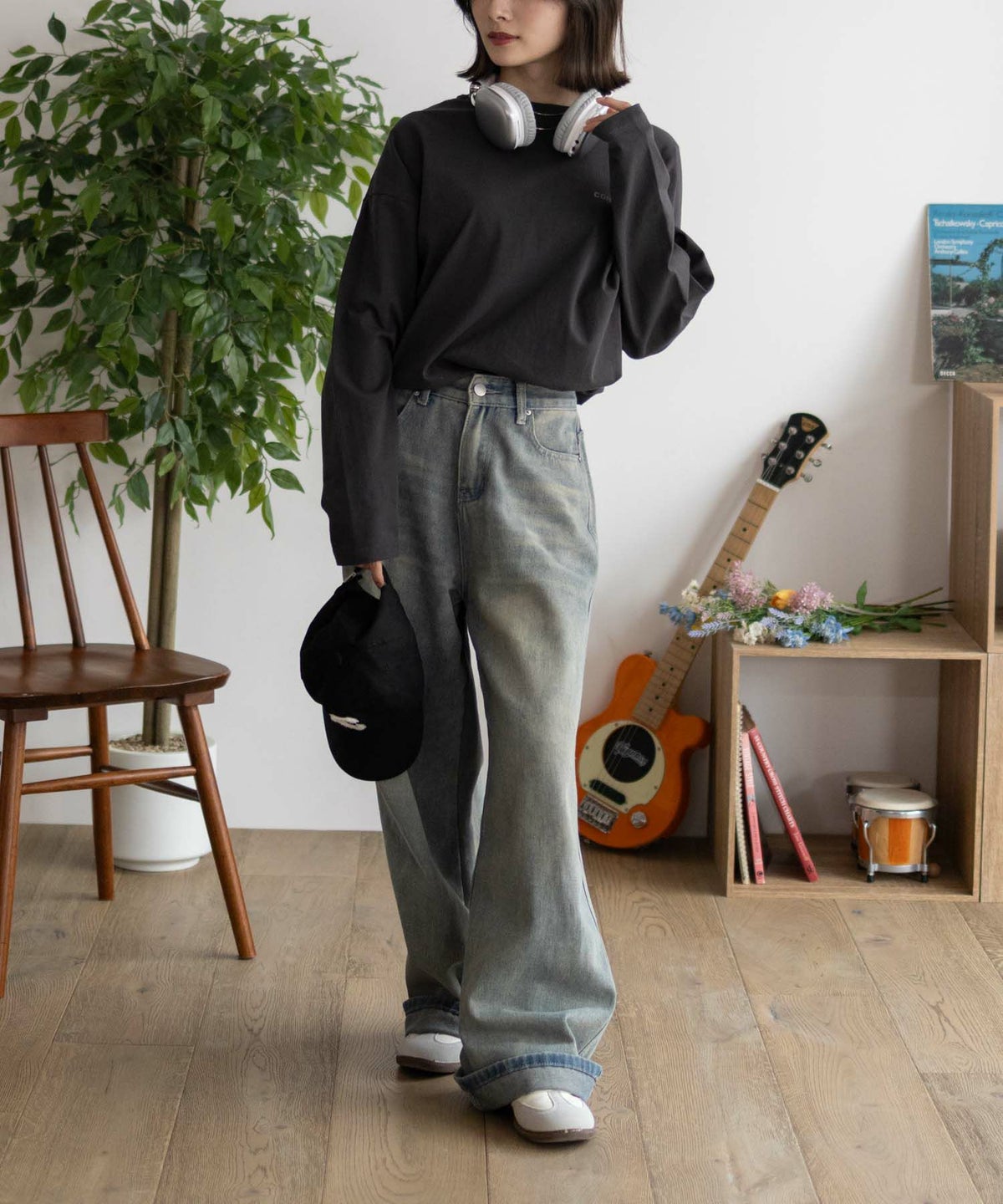 CONVERSE 天竺ピグメントライク長袖Tシャツ レディース ネコポス 対応商品