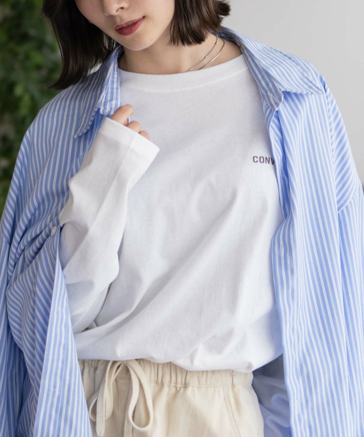 CONVERSE 天竺ピグメントライク長袖Tシャツ レディース ネコポス 対応商品