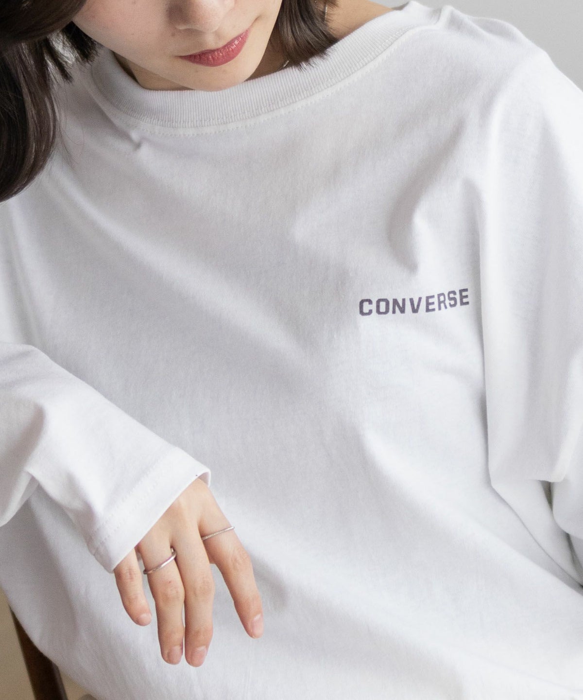 CONVERSE 天竺ピグメントライク長袖Tシャツ レディース ネコポス 対応商品