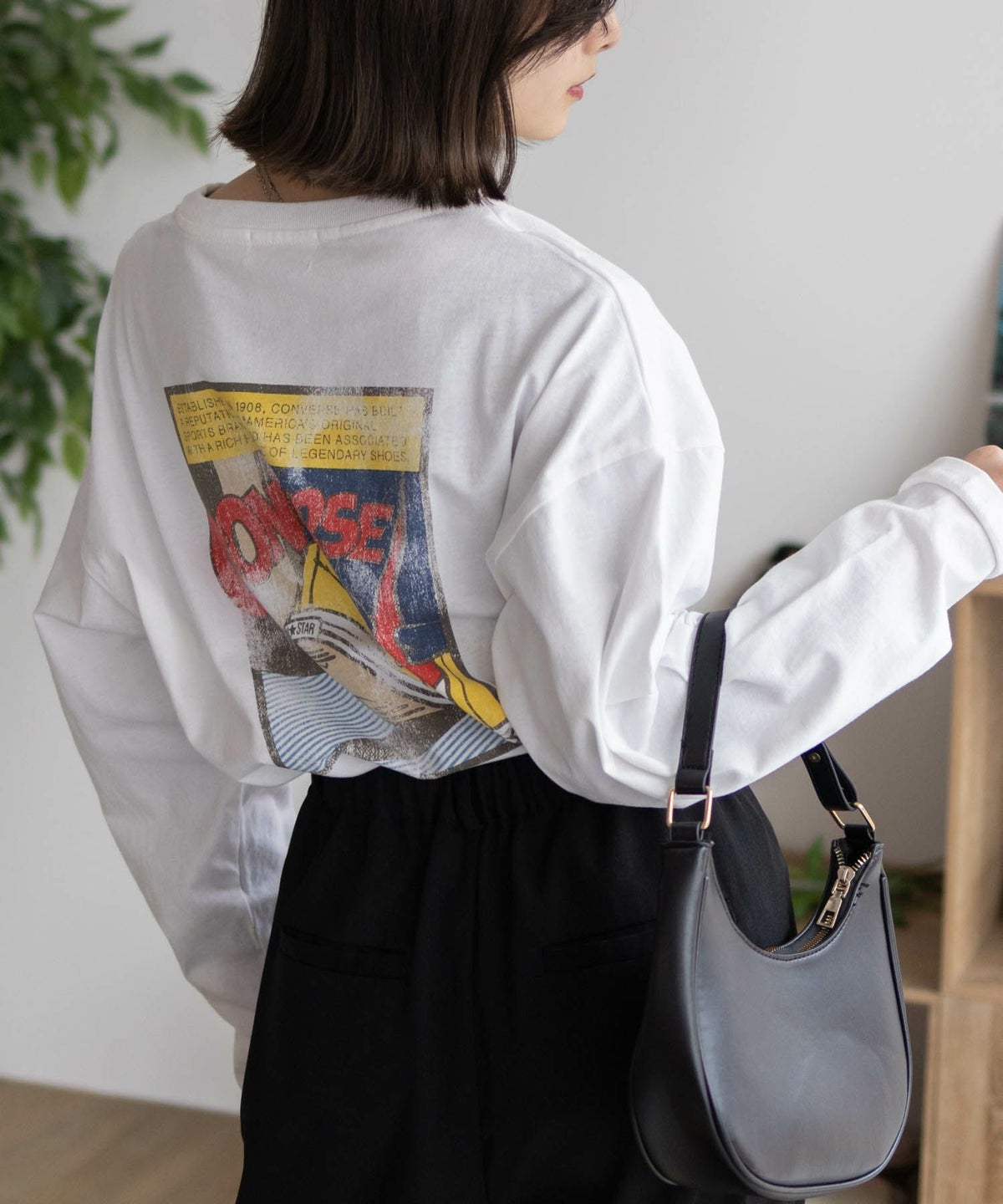 CONVERSE 天竺ピグメントライク長袖Tシャツ レディース ネコポス 対応商品