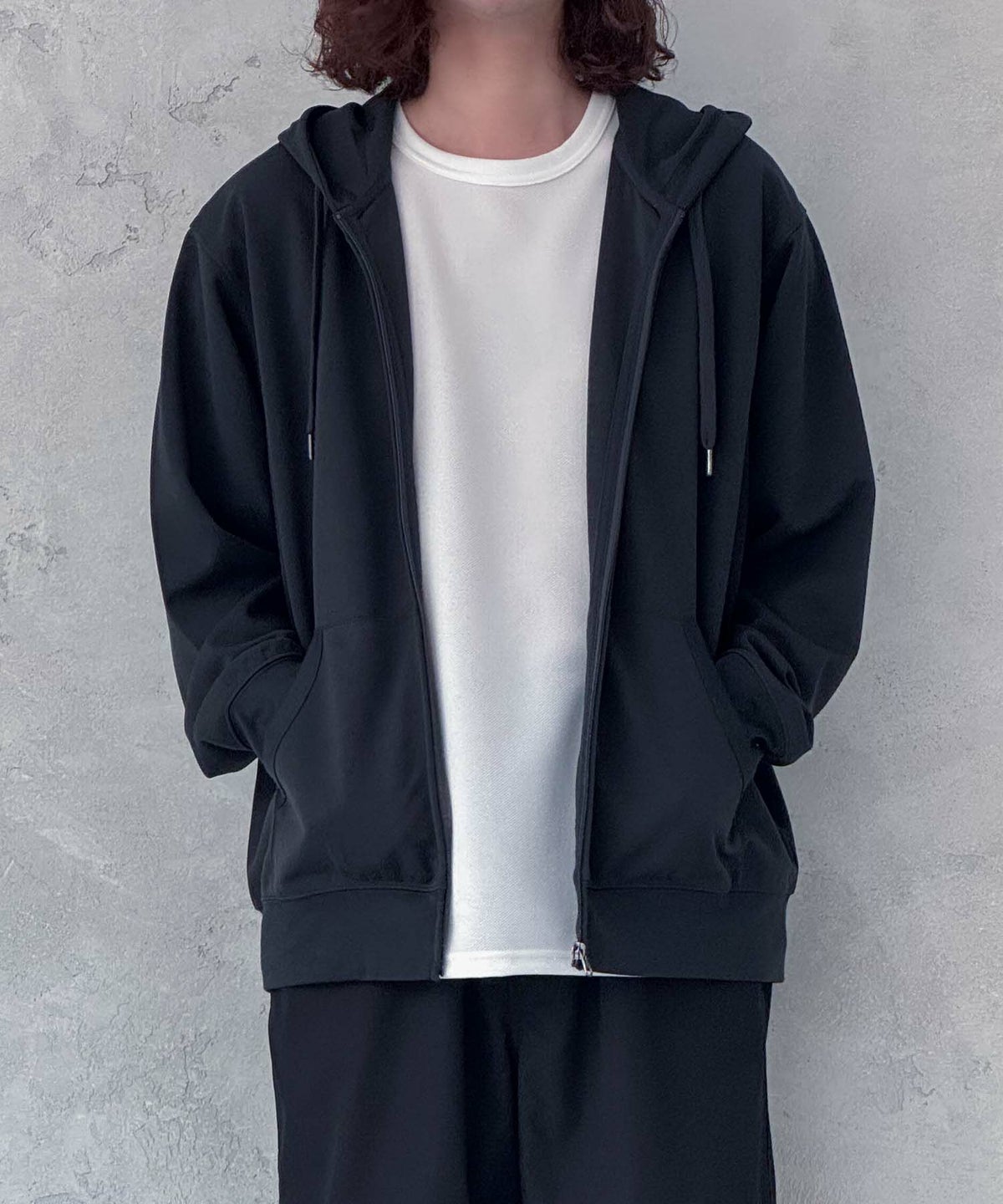 NAVY ジョーゼットZIPパーカー メンズ