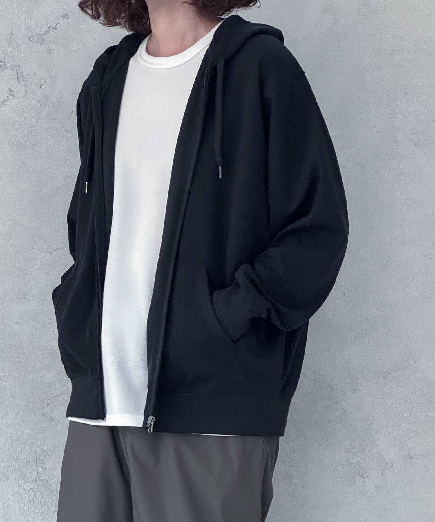 NAVY ジョーゼットZIPパーカー メンズ