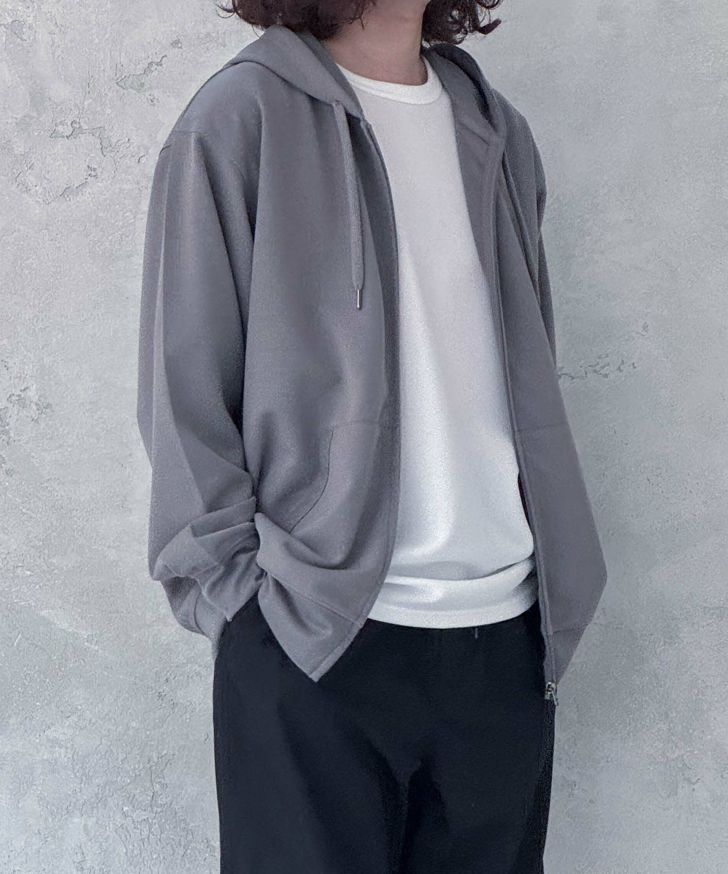 NAVY ジョーゼットZIPパーカー メンズ