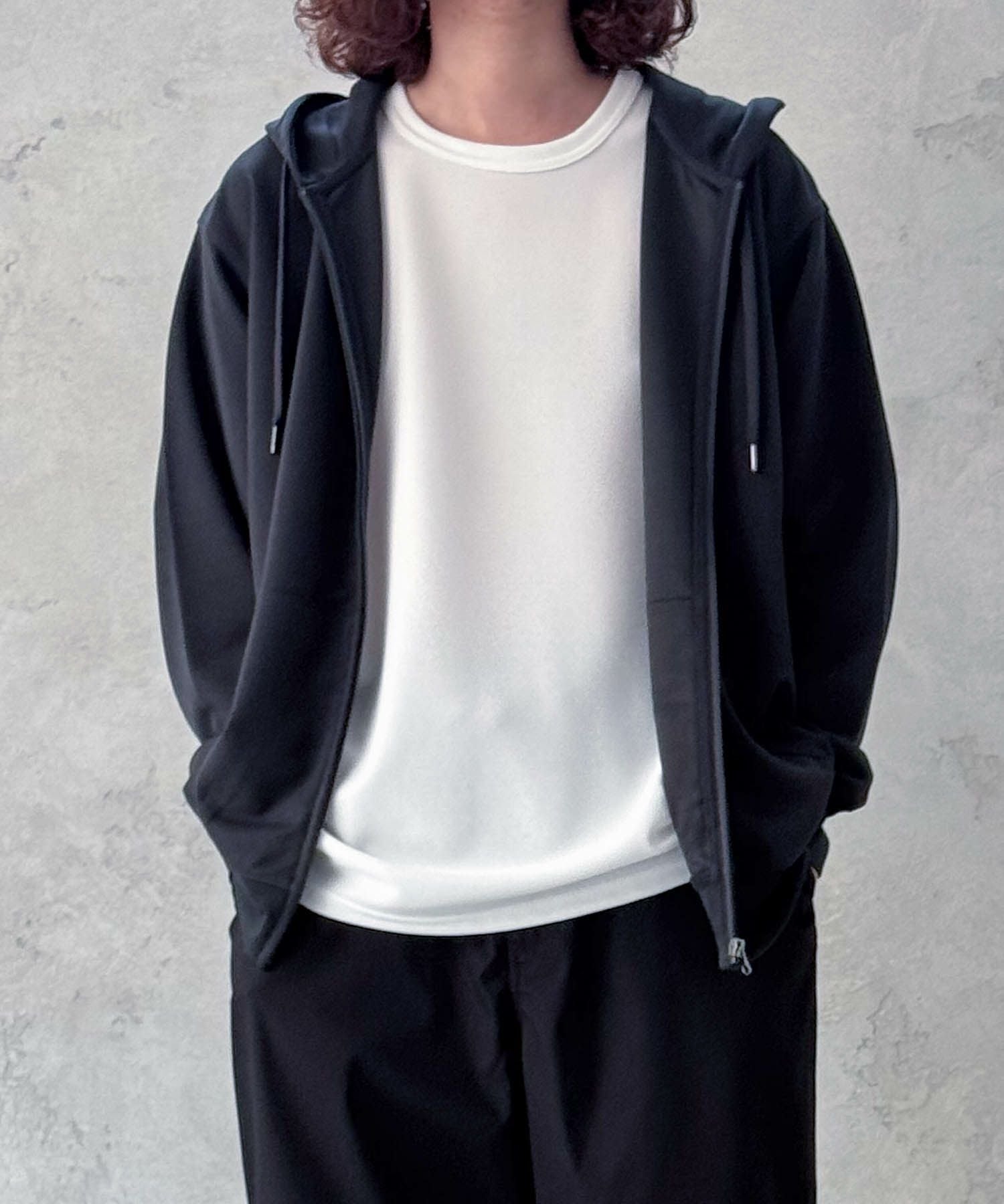 NAVY ジョーゼットZIPパーカー メンズ