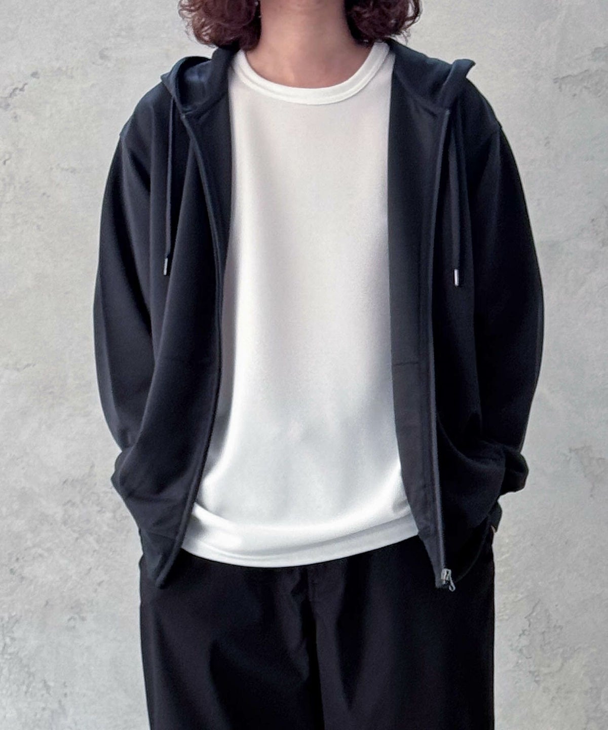 NAVY ジョーゼットZIPパーカー メンズ