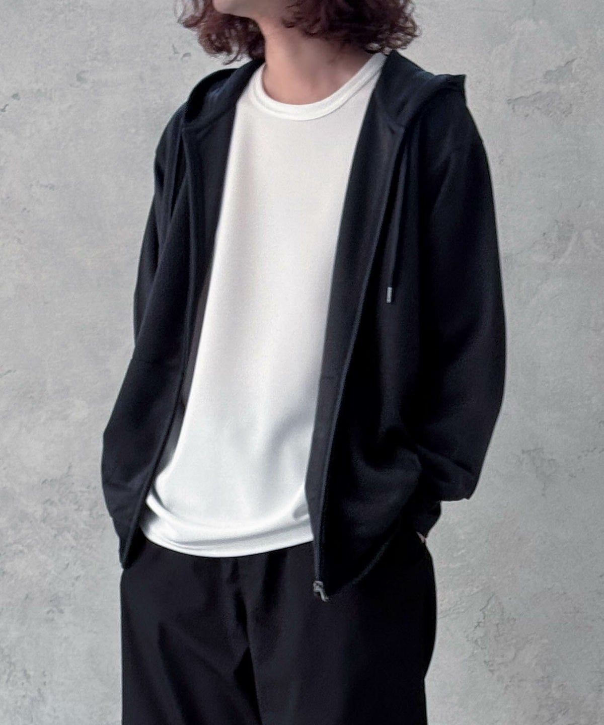 NAVY ジョーゼットZIPパーカー メンズ