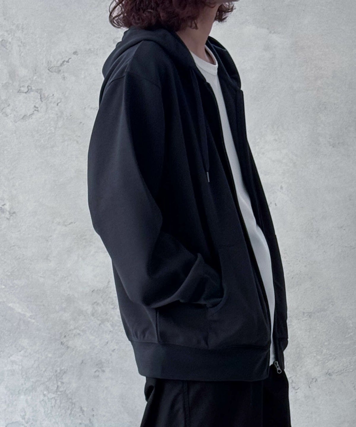 NAVY ジョーゼットZIPパーカー メンズ