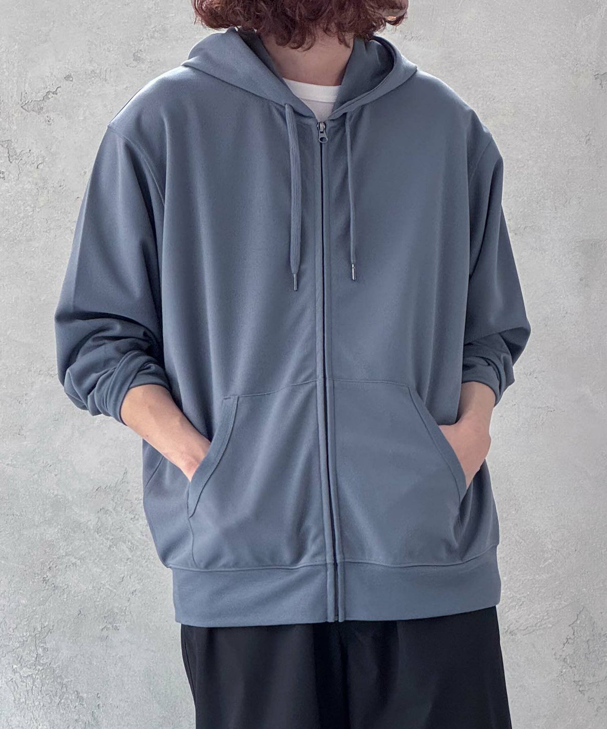 NAVY ジョーゼットZIPパーカー メンズ