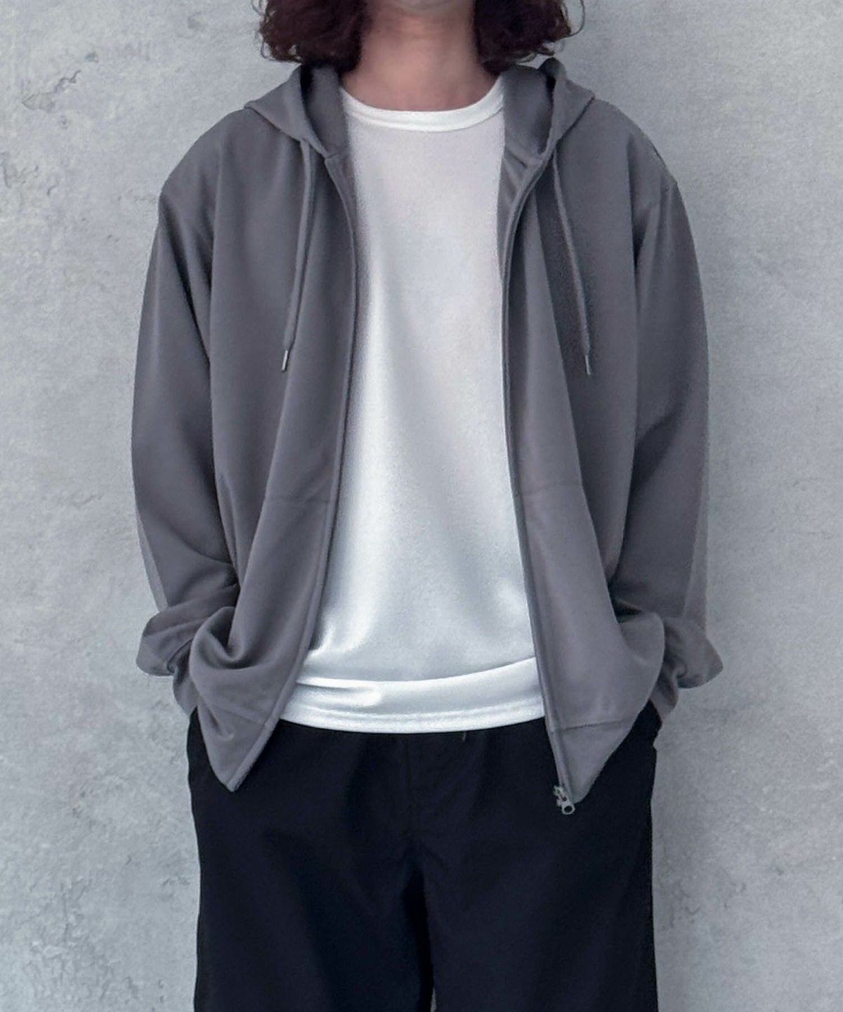 NAVY ジョーゼットZIPパーカー メンズ