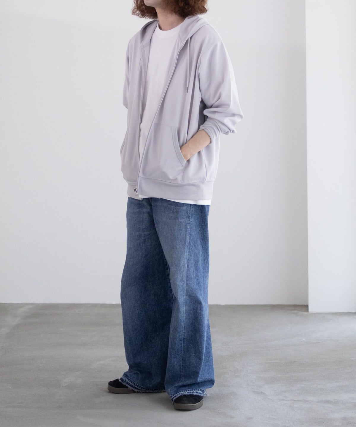 NAVY ジョーゼットZIPパーカー メンズ