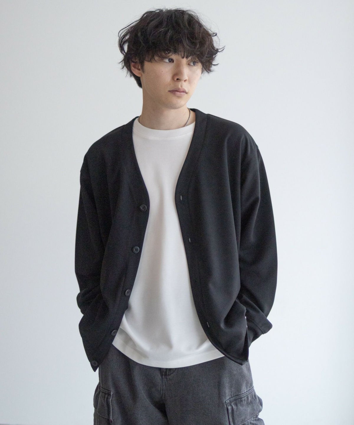 NAVY ジョーゼットカーディガン メンズ