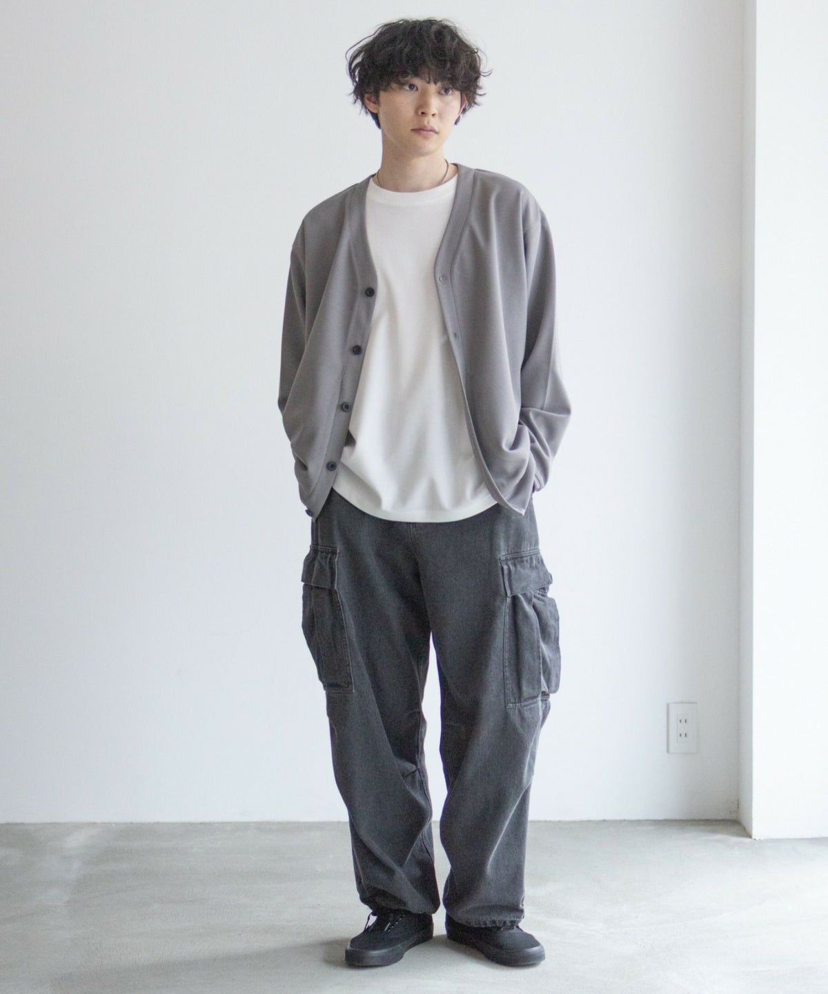 NAVY ジョーゼットカーディガン メンズ