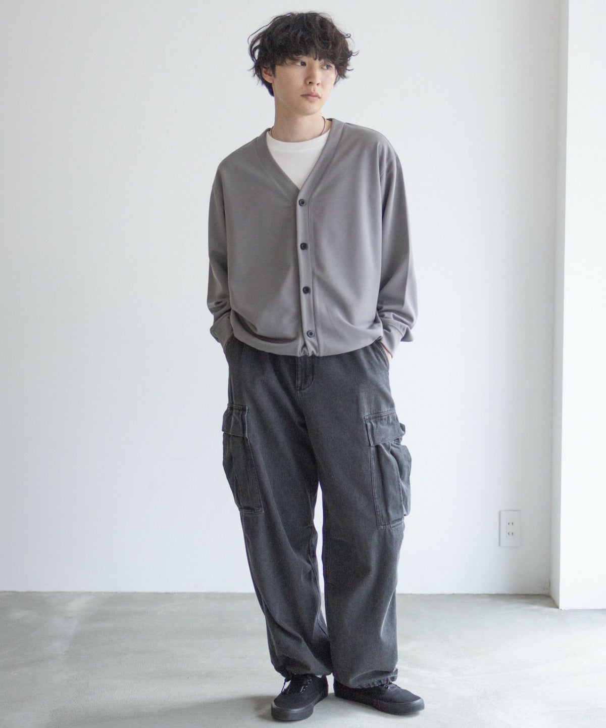 NAVY ジョーゼットカーディガン メンズ