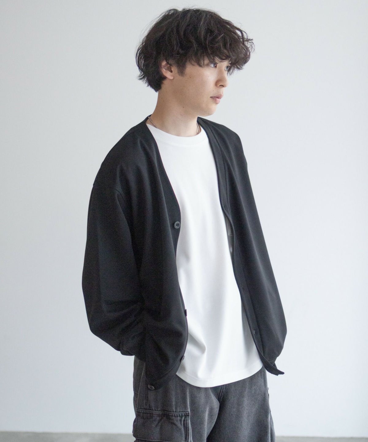 NAVY ジョーゼットカーディガン メンズ