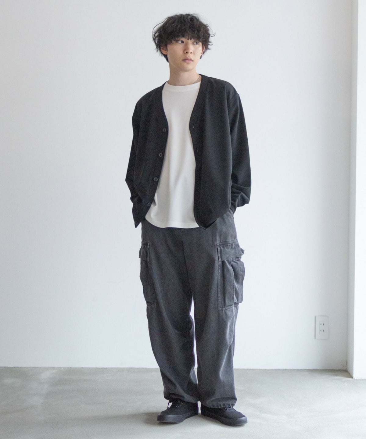 NAVY ジョーゼットカーディガン メンズ