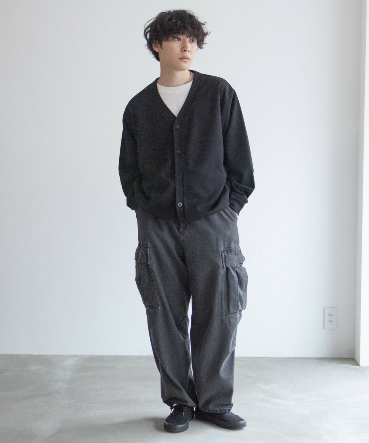 NAVY ジョーゼットカーディガン メンズ