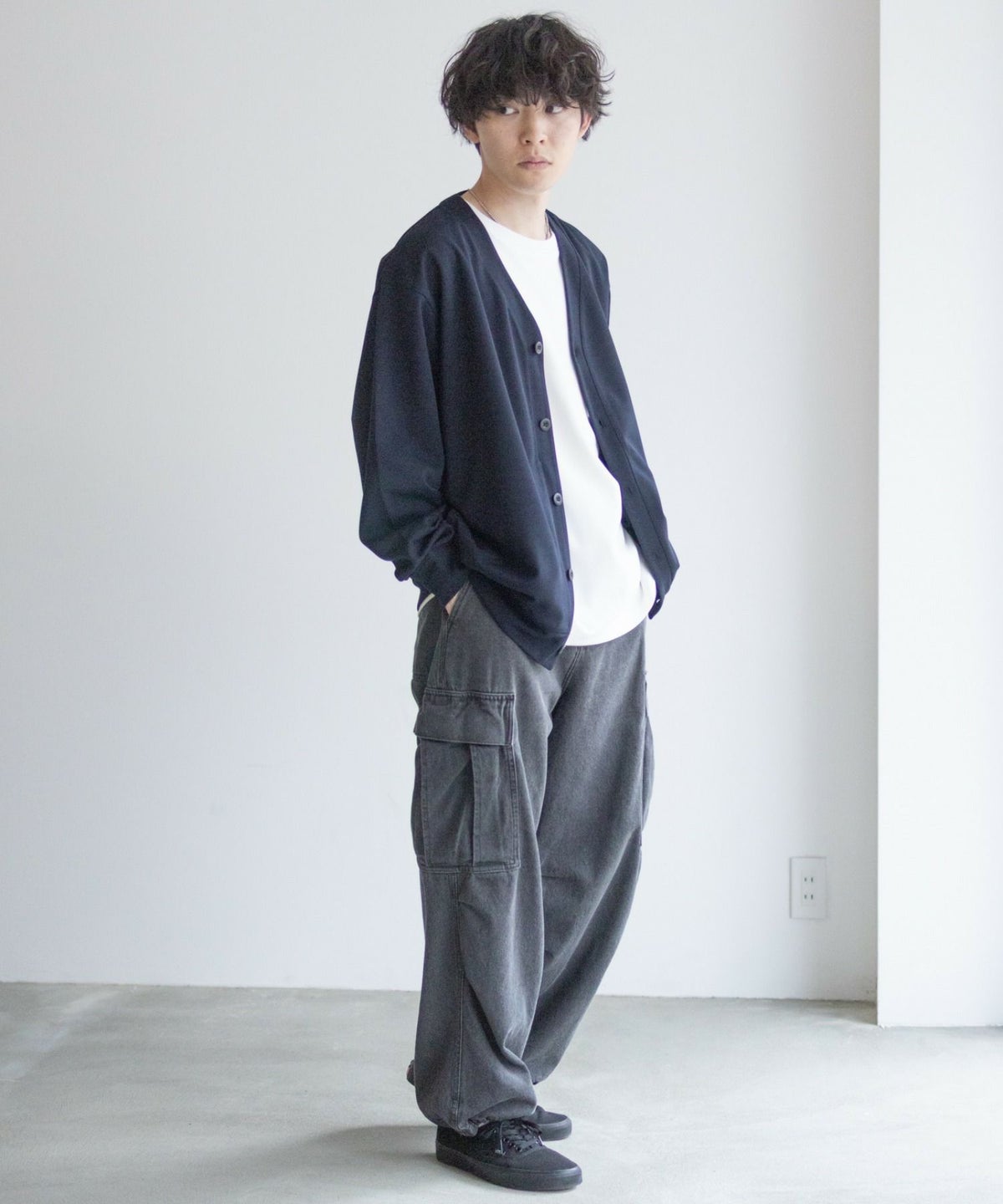 NAVY ジョーゼットカーディガン メンズ