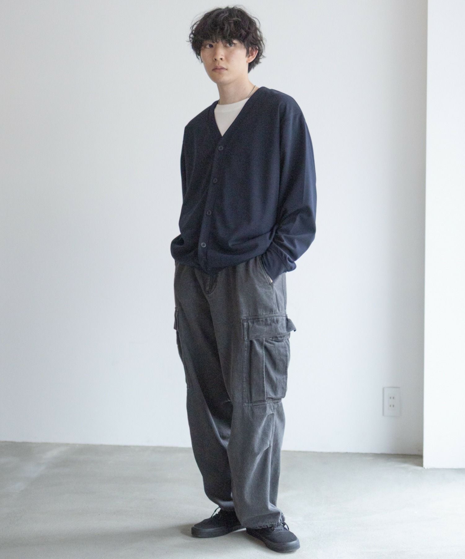 NAVY ジョーゼットカーディガン メンズ