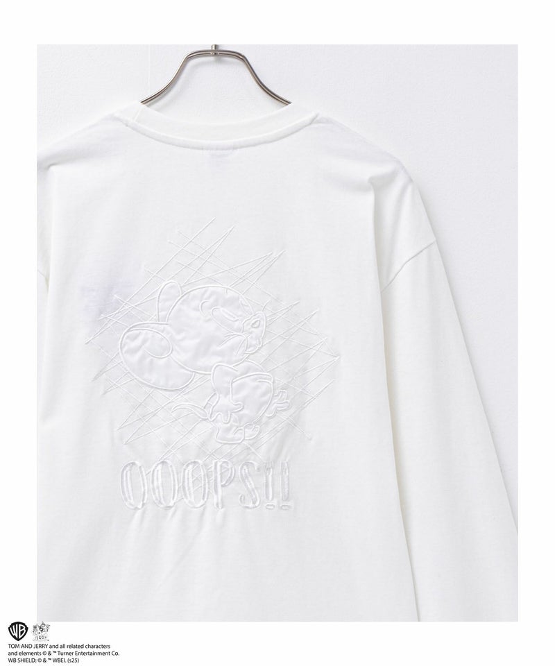 Tom and Jerry バックサテン刺繍長袖Tシャツ メンズ商品画像-2