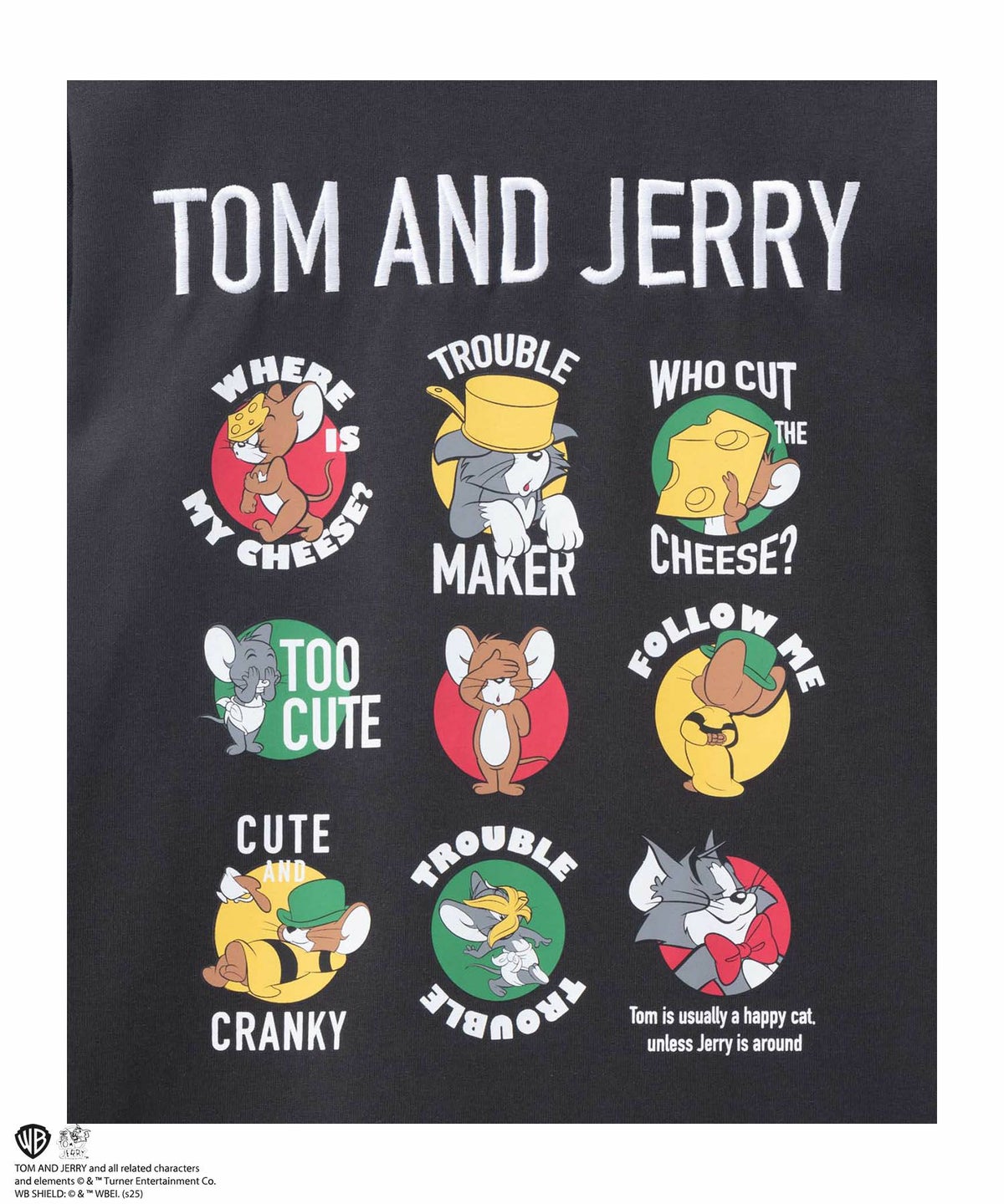 Tom and Jerry ロゴ刺繍集合長袖Tシャツ メンズ