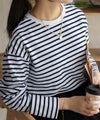 nAvy ボーダー長袖Tシャツ レディース メール便 対応商品商品サムネイル-1