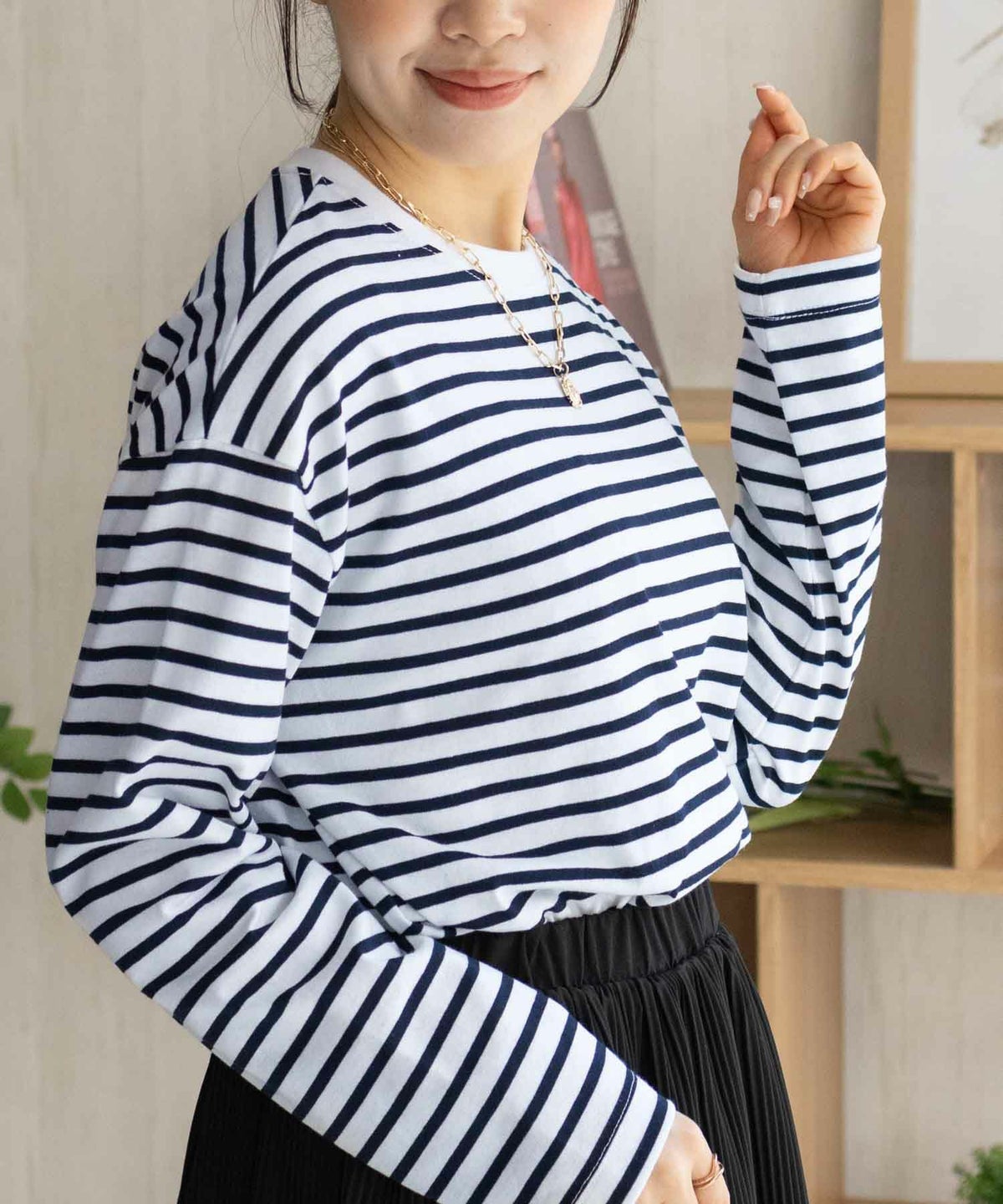 nAvy ボーダー長袖Tシャツ レディース ネコポス 対応商品