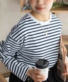 nAvy  ボーダー長袖Tシャツ レディース メール便 対応商品商品サムネイル-6