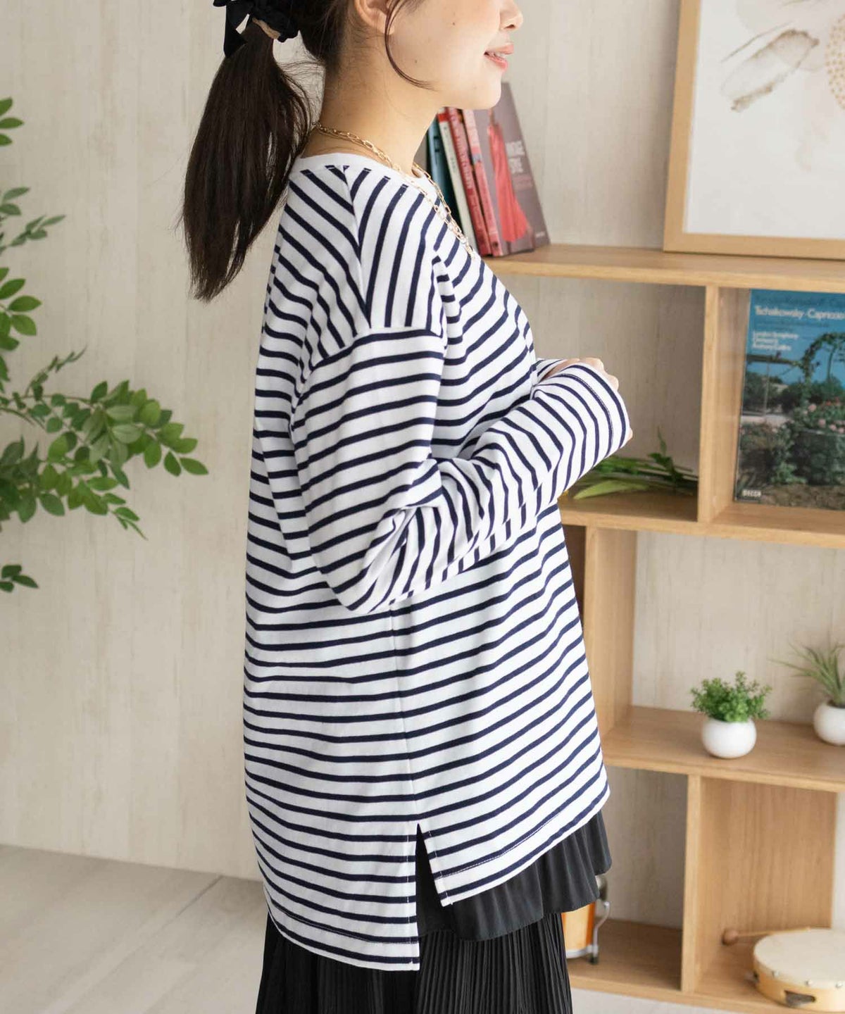 nAvy ボーダー長袖Tシャツ レディース ネコポス 対応商品