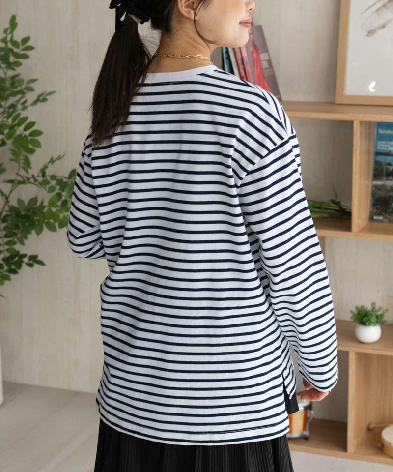 nAvy ボーダー長袖Tシャツ レディース メール便 対応商品商品画像-8