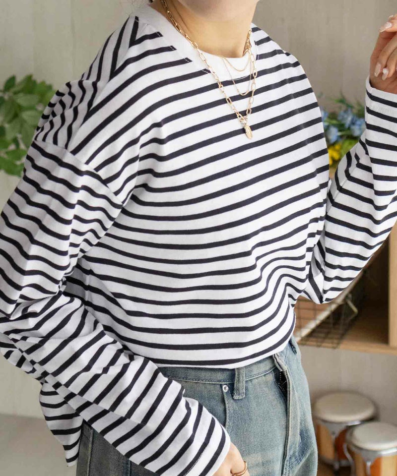 nAvy ボーダー長袖Tシャツ レディース メール便 対応商品商品画像-11