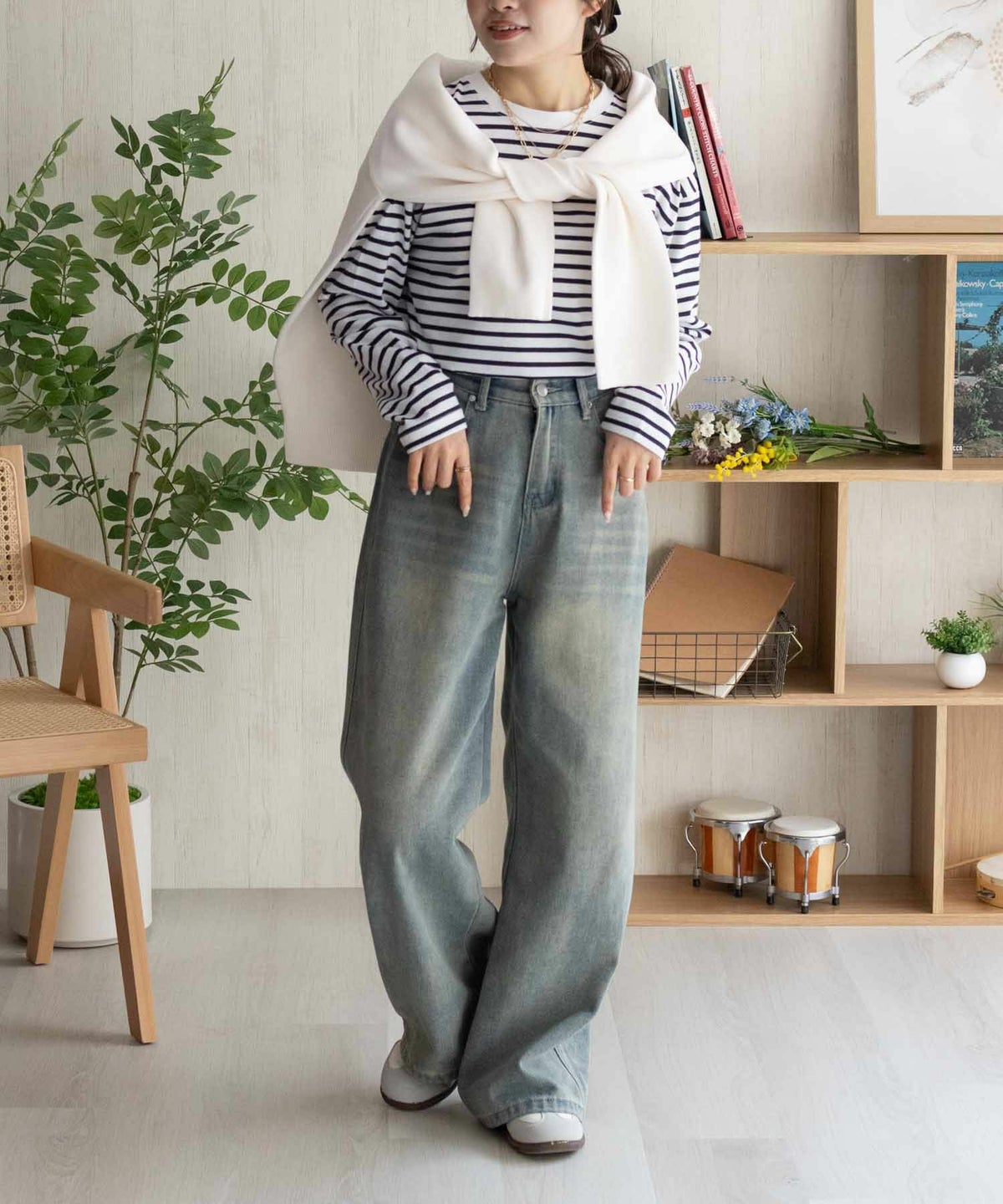 nAvy ボーダー長袖Tシャツ レディース ネコポス 対応商品