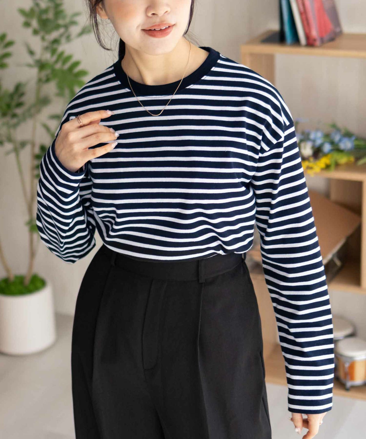 nAvy ボーダー長袖Tシャツ レディース ネコポス 対応商品