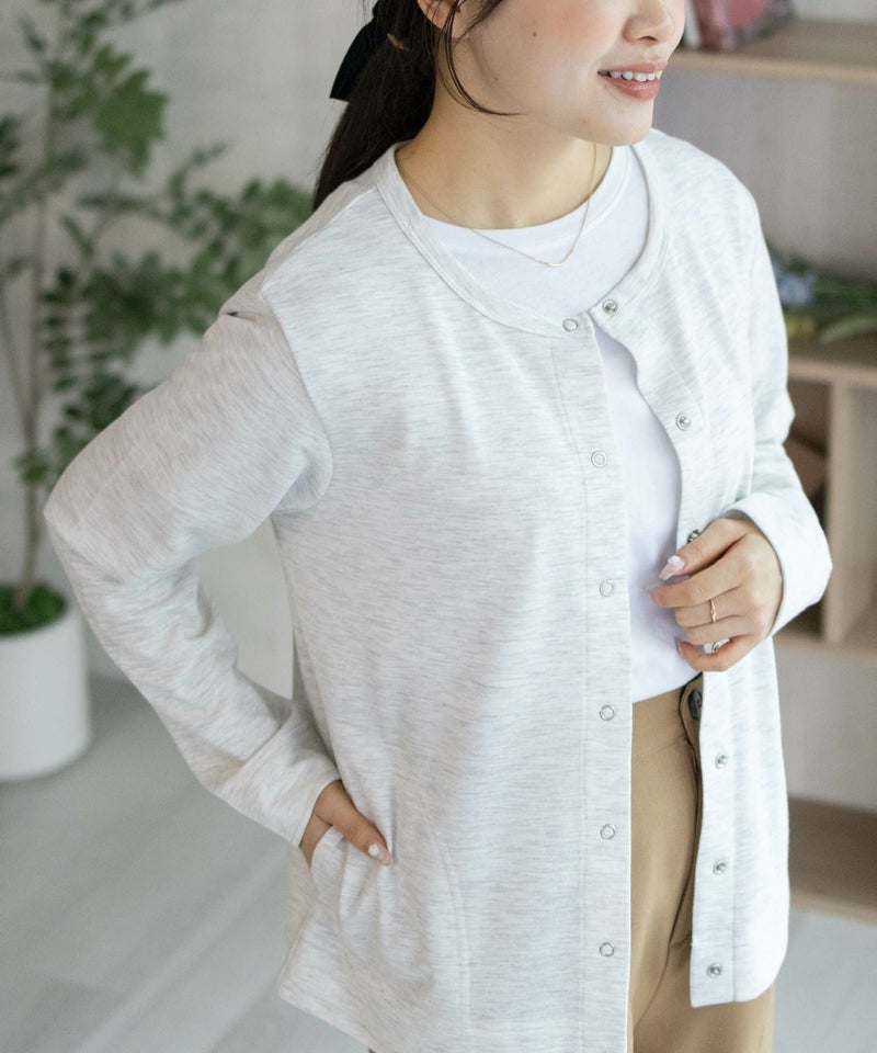 nAvy SARARI UVカットカーディガン ドットボタン レディース商品画像-14