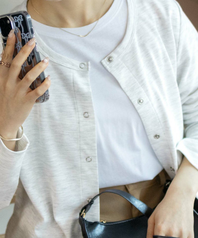 nAvy SARARI UVカットカーディガン ドットボタン レディース商品画像-15