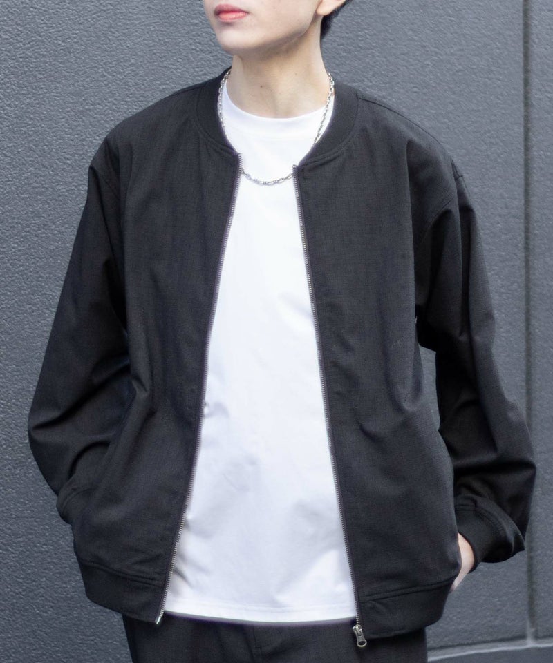 URBAN COLLECTION エアリネン リネンライクブルゾン メンズ商品画像-5