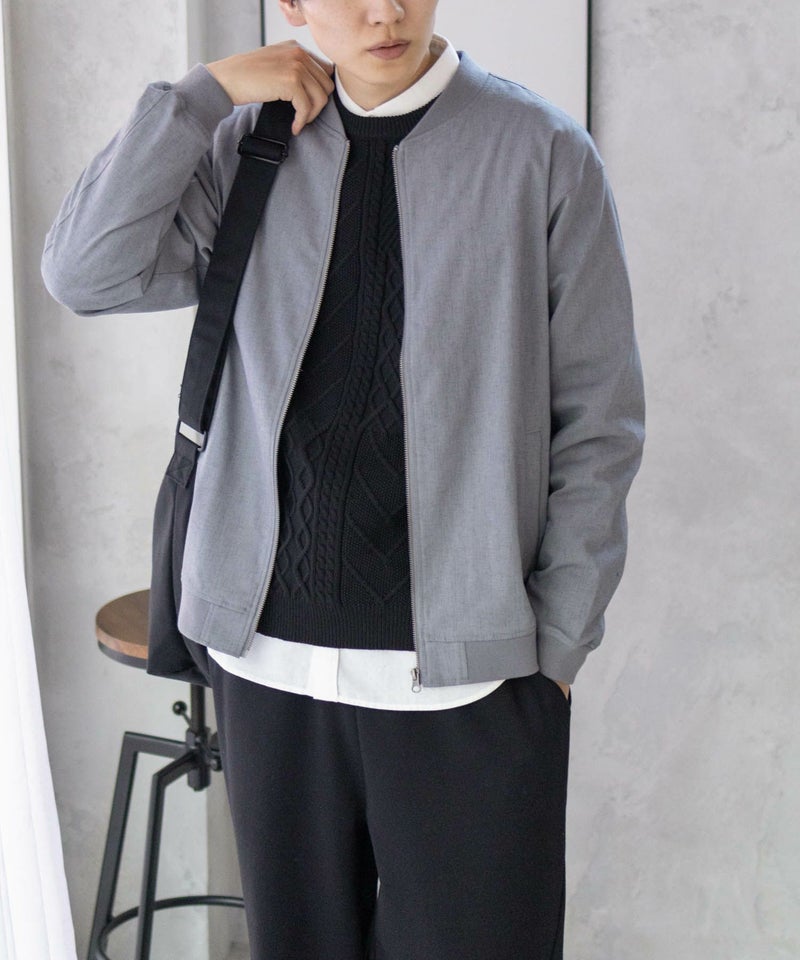 URBAN COLLECTION エアリネン リネンライクブルゾン メンズ商品画像-26