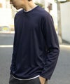 NAVY ストライプフェイクレイヤード長袖Tシャツ メンズ商品サムネイル-2