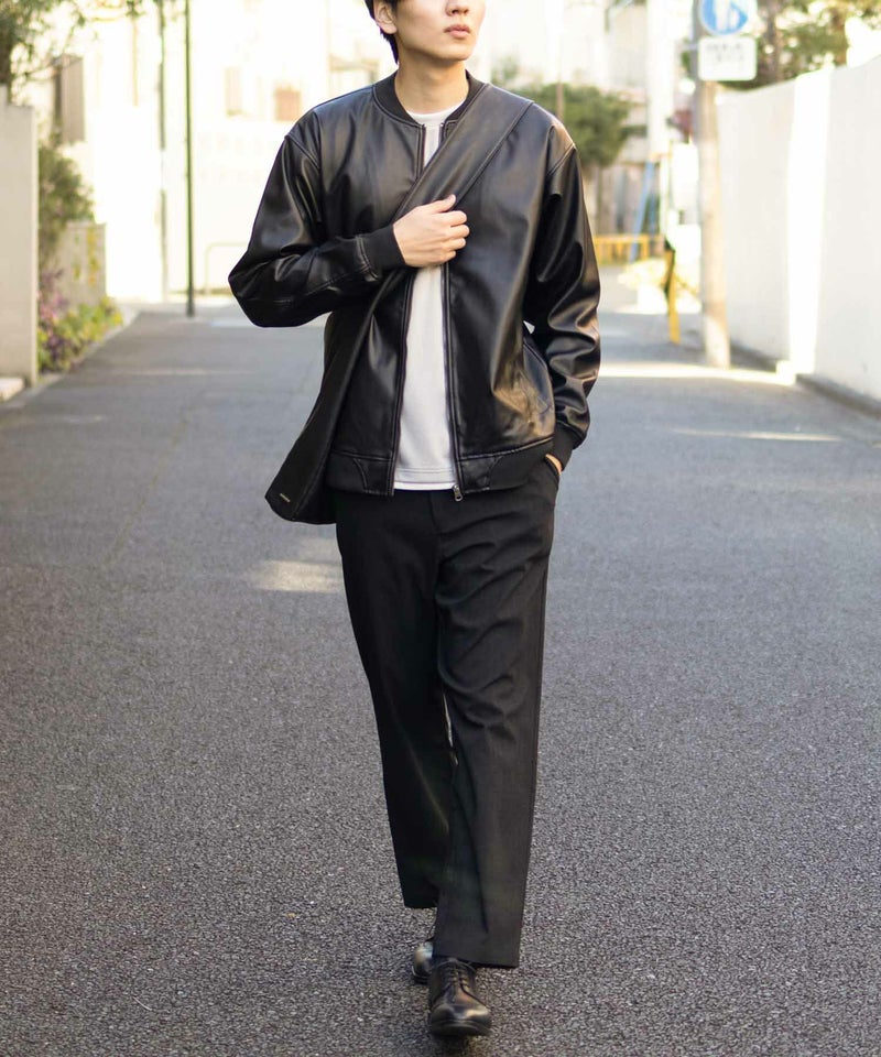 NAVY  ストライプフェイクレイヤード長袖Tシャツ メンズ商品画像-8