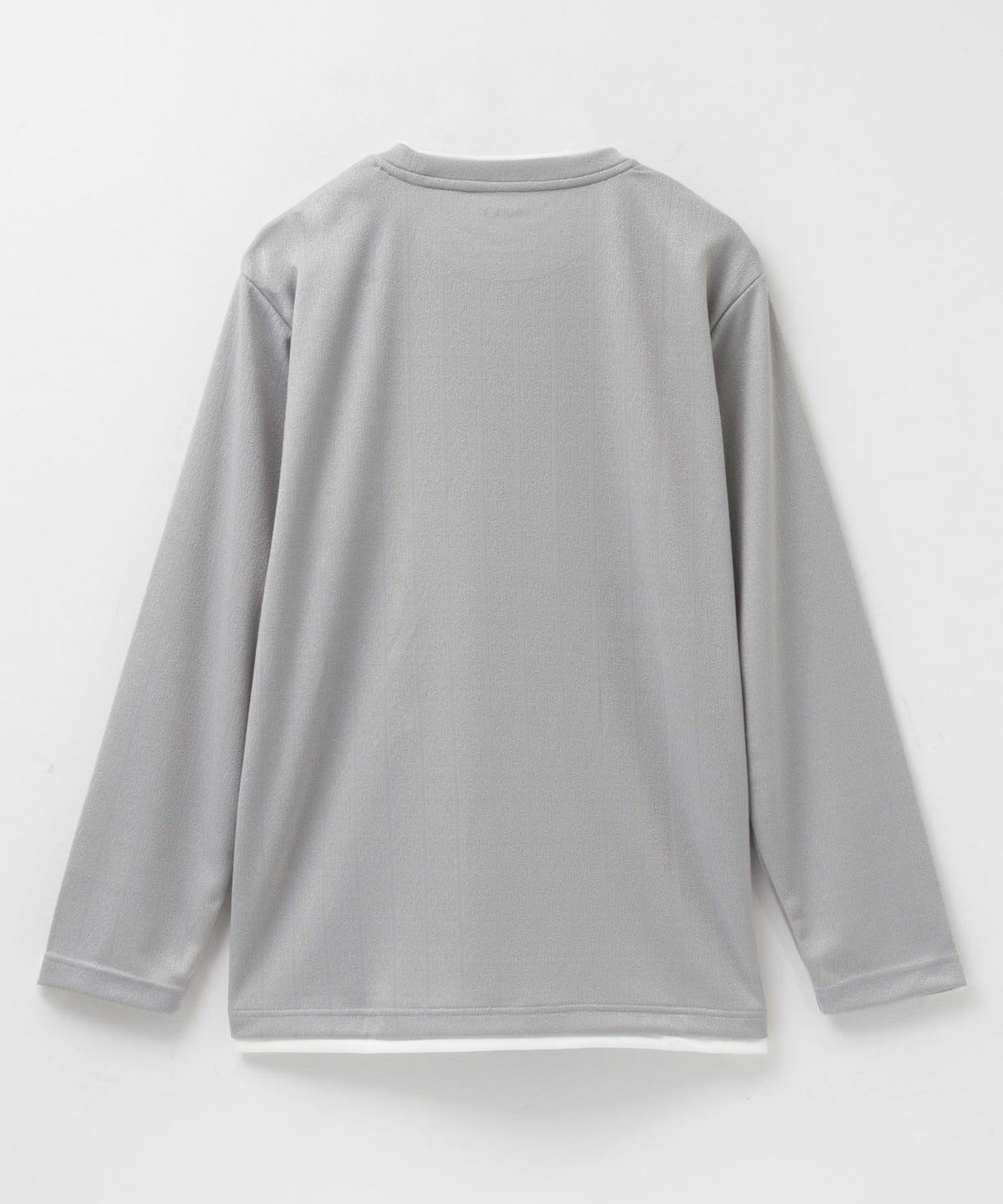 NAVY ストライプフェイクレイヤード長袖Tシャツ メンズ