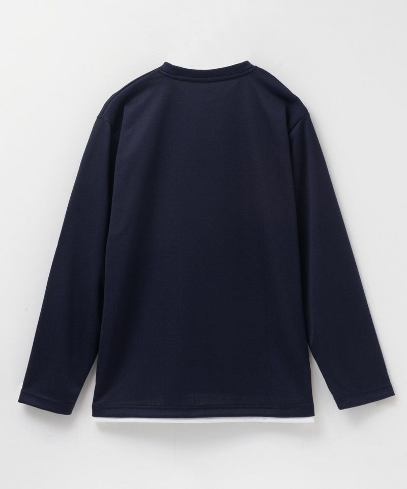 NAVY ストライプフェイクレイヤード長袖Tシャツ メンズ商品画像-16