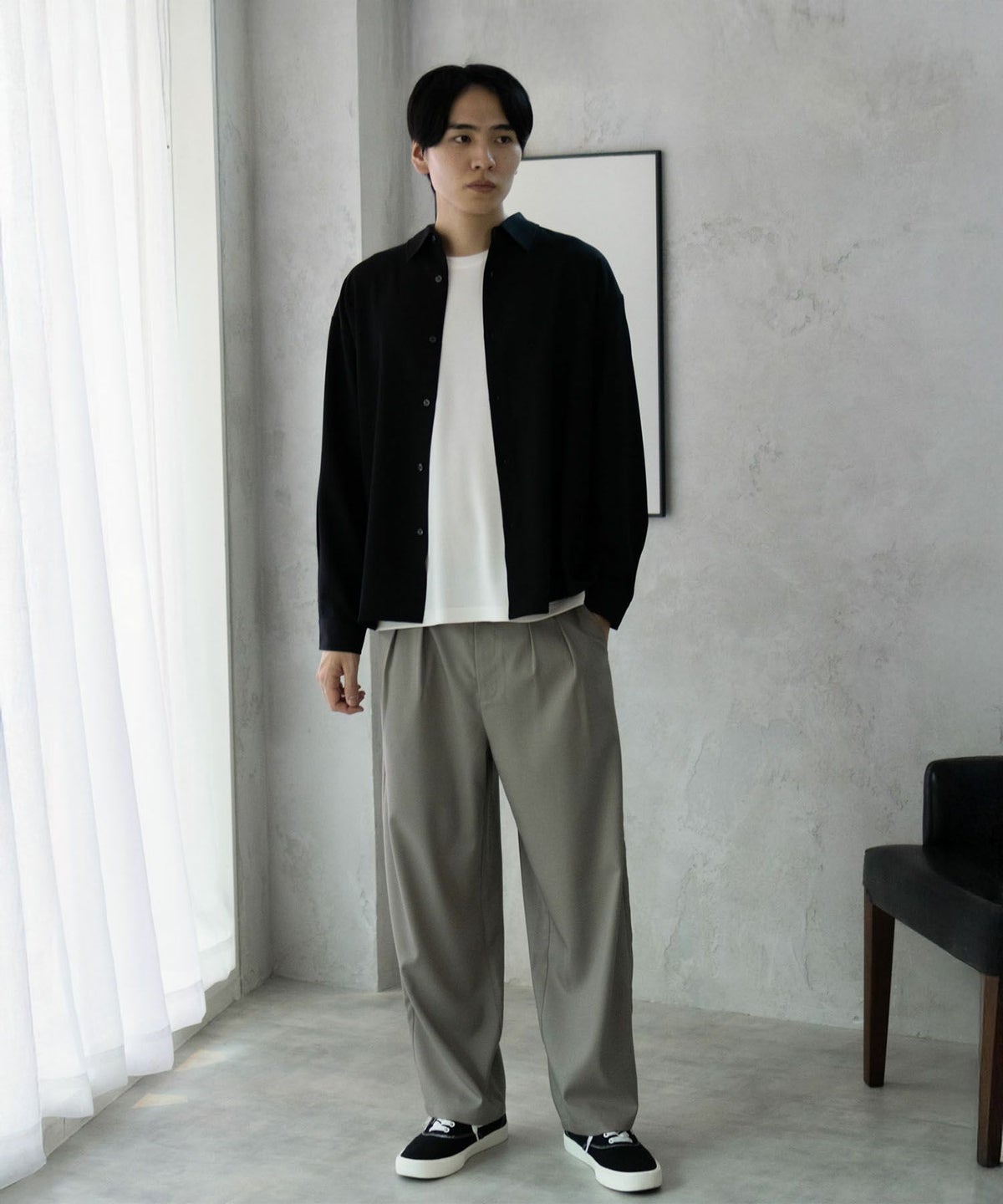 URBAN COLLECTION タックワイドスラックス メンズ