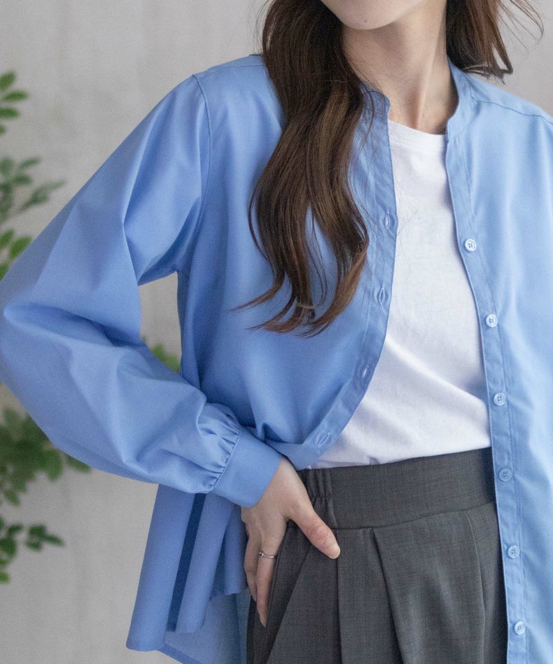 nAvy  バンドカラー前開きシャツ レディース商品画像-2