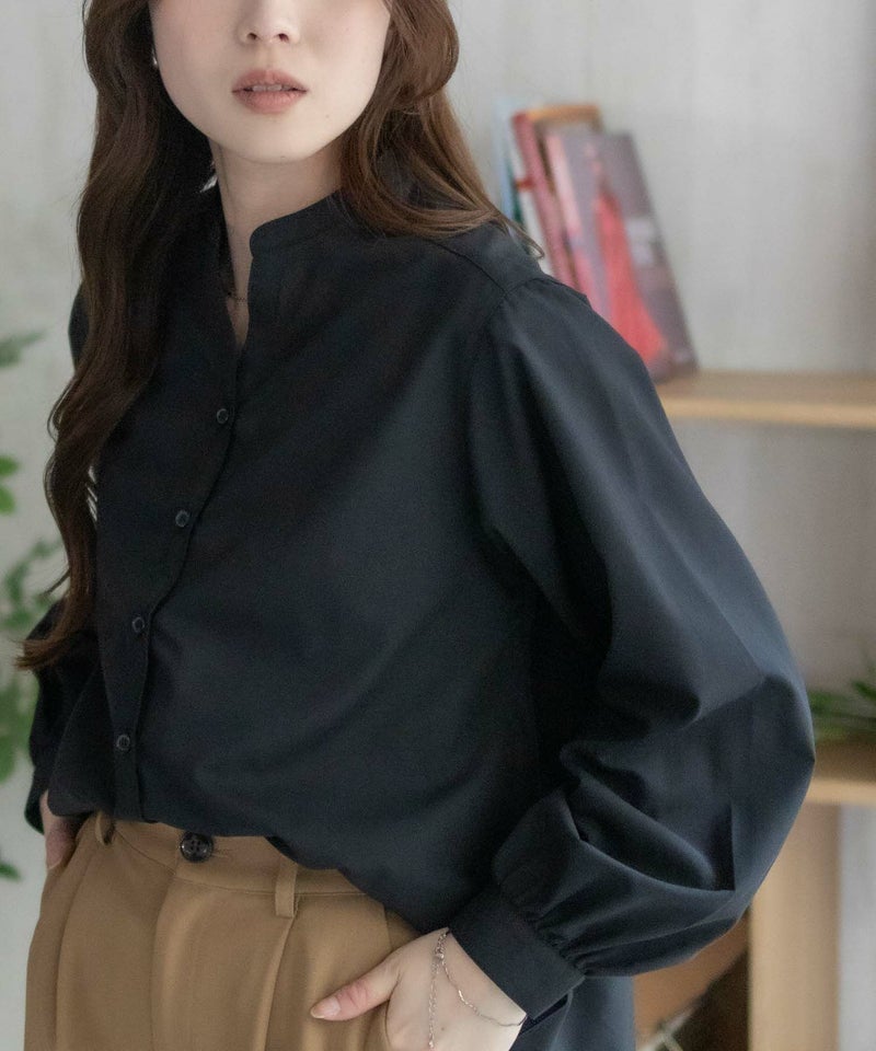 nAvy バンドカラー前開きシャツ レディース商品画像-5