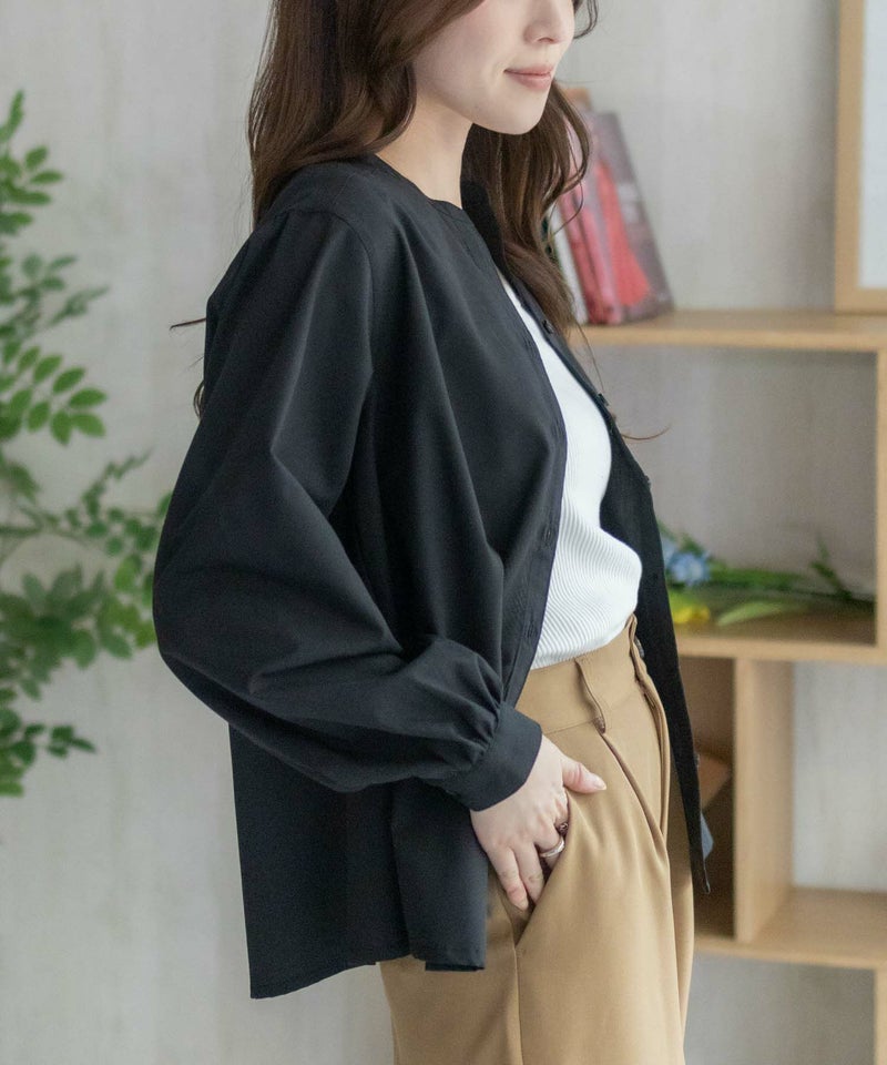 nAvy  バンドカラー前開きシャツ レディース商品画像-7