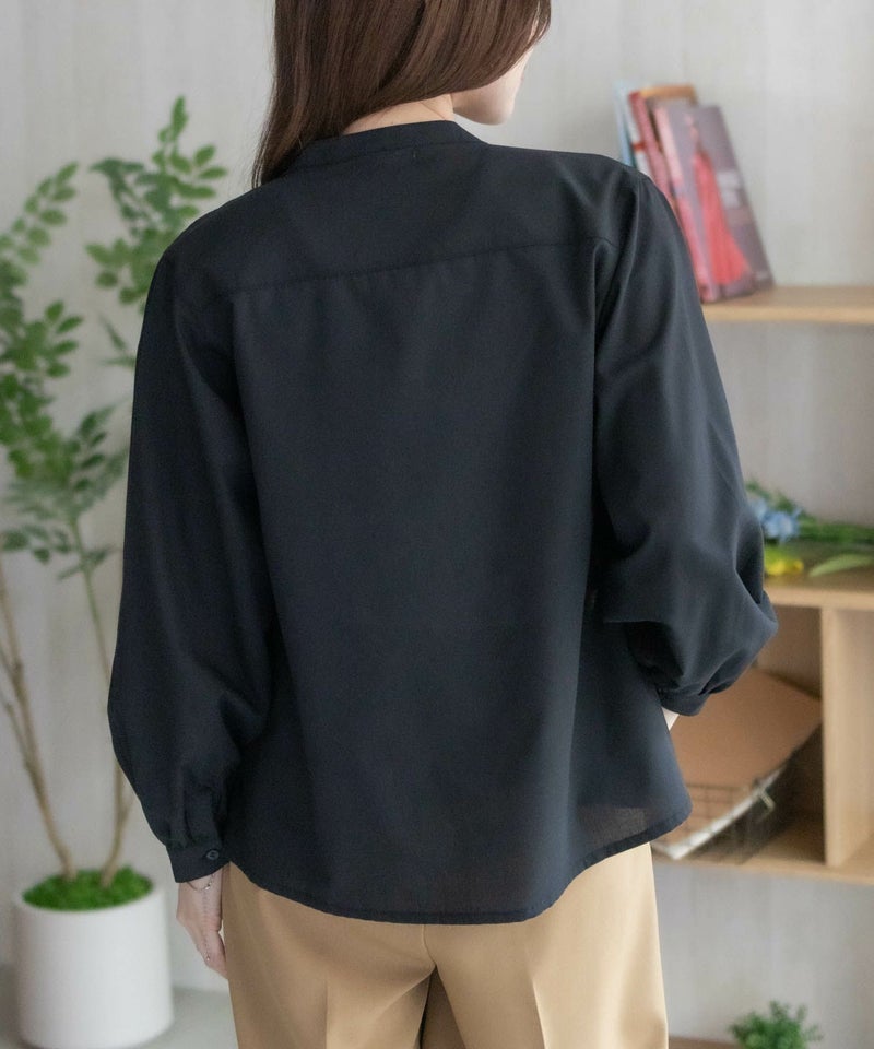 nAvy バンドカラー前開きシャツ レディース商品画像-8