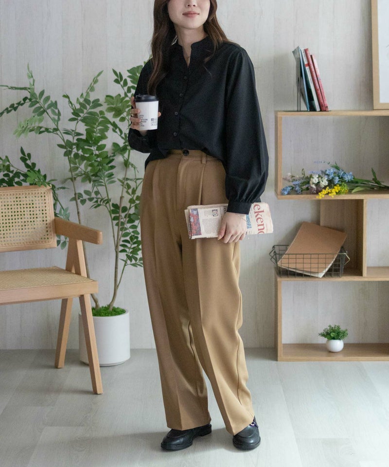 nAvy バンドカラー前開きシャツ レディース商品画像-9