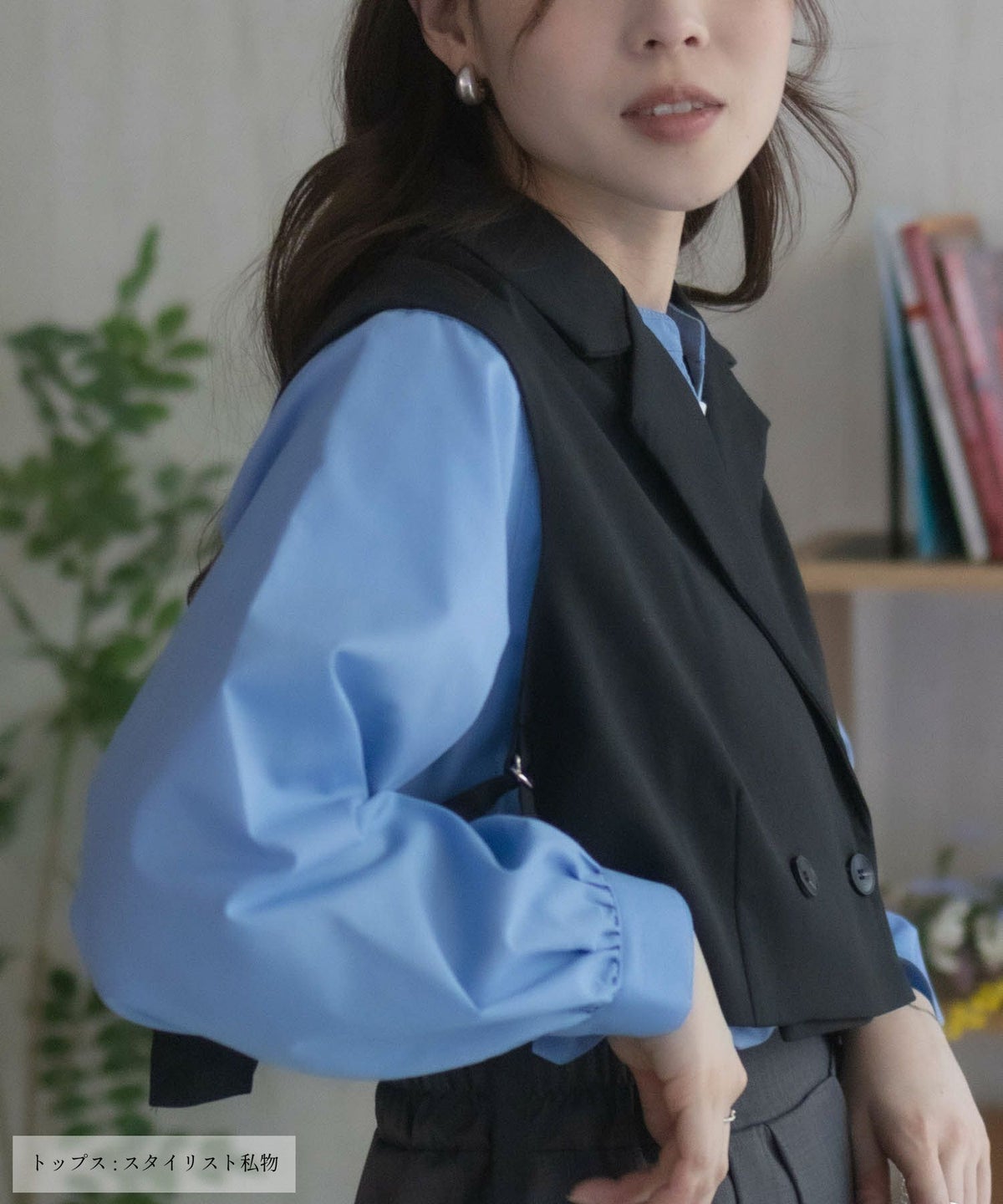 nAvy バンドカラー前開きシャツ レディース