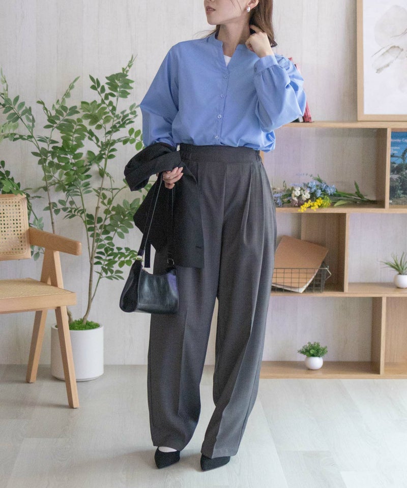 nAvy バンドカラー前開きシャツ レディース商品画像-13